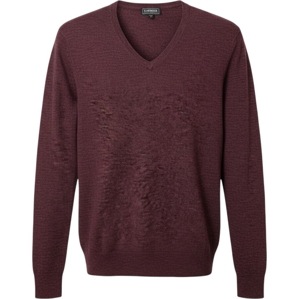 Express Mens Medium Burgundy Extra Fine Merino Wool V-Neck Sweater Dark Academia